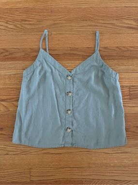 Abercrombie & Fitch cropped linen spaghetti strap top
